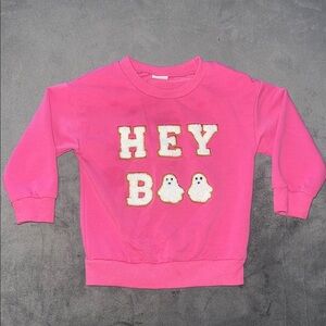 Hey Boo Pink Toddler Sweatshirt
